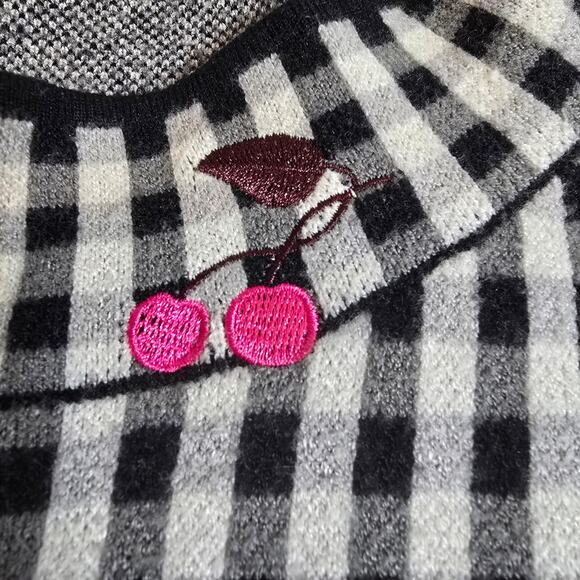 Maeve Sleeveless Mock Neck Plaid & Cherries Sweater Tank. Retails $98 - Picture 8 of 11